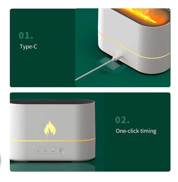 HUMIDIFIER AROMATHERAPY FLAME ULTRASONIC DIFFUSER